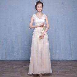 Sexy Sleeveless Lace V-neck Long Evening Dress