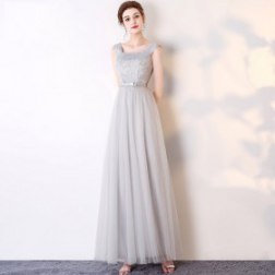Sexy Sleeveless Elegant Lace Long Evening Dress