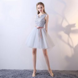 Sexy Elegant Small V Neck Jacquard Lace Evening Dress