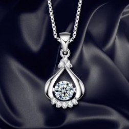 Love Water Drop Necklace Women Crystal Jewelry Clavicle Chain With Czech Drilling