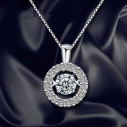 Round Necklace Women Crystal Jewelry Clavicle Chain