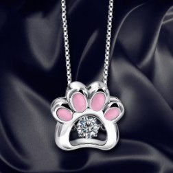 Cat Claw Necklace Women Crystal Jewelry Clavicle Chain