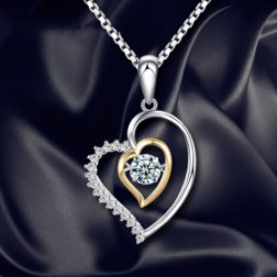 Heart Shape Necklace Women Crystal Jewelry Clavicle Chain