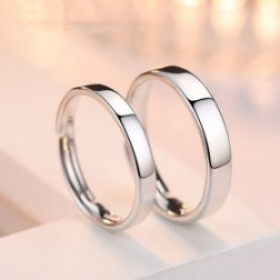 Contemporary Style 925 Silver Couple Engagement Rings