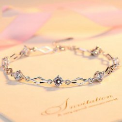 Crystal Sterling Silver Bracelet Crystal Female