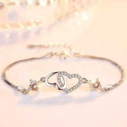 Sterling Silver Heart Bracelet Silver Bracelet