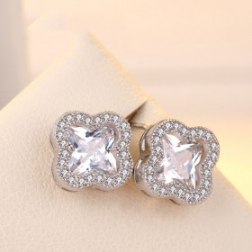 Clover Crystal Stud Earrings