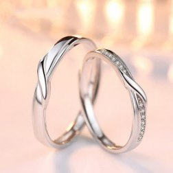 S925 Sterling Silver Couple Rings Rings for Couple Engagement Rings Set Jewelry