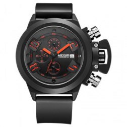 Multi-functional Male Watch Casual Fashion Waterproof Watch Business Sport Silicone Band Wristwatch