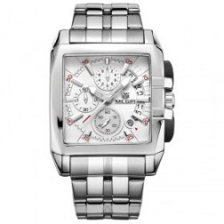 Men's Square Dial Leisure Business Stainless Steel Watch