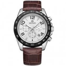 Men's Watch Multi-functional Chronograph Business Sport Leather Strap Wristwatch
