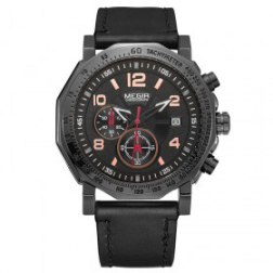 Men's Multi-functional Waterproof Sports Leather Strap Watch