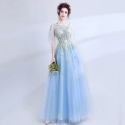 Women's Lace Long Tulle Long Evening Gowns