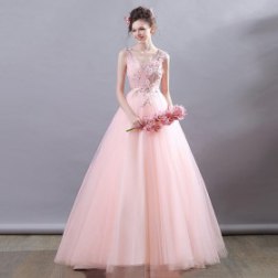 Women's Lace V-neck Long Evening Gowns