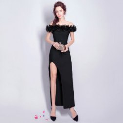 Off The Shoulders Leafs Evening Gowns