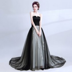 Sexy Strapless Gowns Lace Prom Dresses