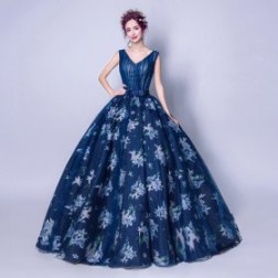 Sexy V-Neck Tail Train Long Sexy Prom Dress