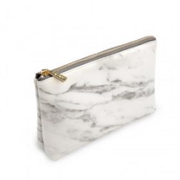 Stylish White Marble Print Cosmetic Bag