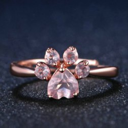 Paw Prime Rose Quartz Ring