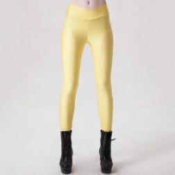 Women's Yoga Pants Candy Fluorescent Colors High Waist Slim Leggings Stretch Pants