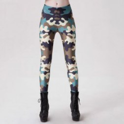 Women's 3D Digital Printing Camouflage Sports  Stretch Pants