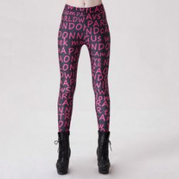 Women's Printed Letter Fitness Leggings Tight Slim Yoga Pants