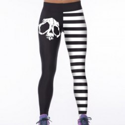 Women's Fitness Leggings 3D Digital Printed Skull Elastic Legging Running Fitness Pants