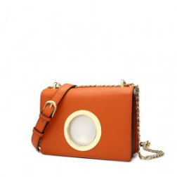 Women's Color Candy Color Metal Chain PU Leather Fashion Casual Crossbody Bag