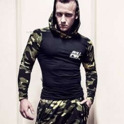 Mens' Fashion Long Sleeve Camouflage Hoodie Sweatshirt Tops