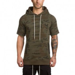Men's Short Sleeves Pullover Sport Hoodie