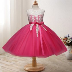 Embroidered Wedding Dress Bowknot Princess Children's Dress