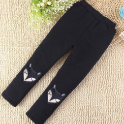 Girls Elastic Waist Bottoms Thicken Warm Leggings Lined Pants