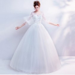 Speaker Sleeve Embroidery Evening Dresses