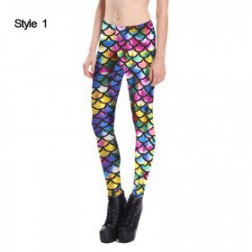 Women's Colorful Mermaid Fish Scale Printing Leggings Yoga Pants