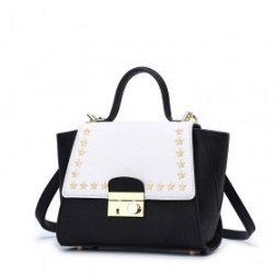 Womens Rivet Tote Handbag Shoulder Bag