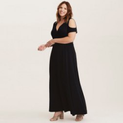 Plus Size Sexy Cold Shoulder Long Dress