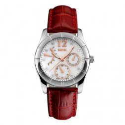 Women's Fashion Leather Band Multifunction Waterproof Electronic Watch