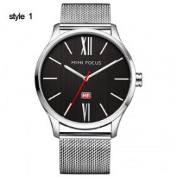Men's Fashion Stainless Steel Mesh Band Waterproof Wrist Watch