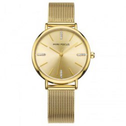 Women's Stainless Steel Mesh Band Waterproof Wrist Watch
