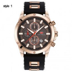 Men's Sports Waterproof Military Business Casual Wrist Watch for Men Silicone Band Strap