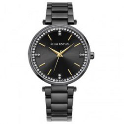 Women's Stainless Steel Band Crystal Waterproof Dial Wrist Watch