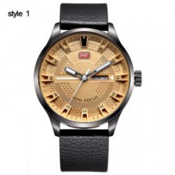 Men's Waterproof Large Face Leather Band Sport Fashion Watches