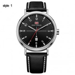 Men's Large Face Leather Band Business Sport Fashion Watches