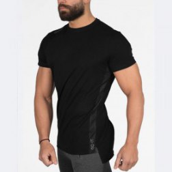 Men's Fitness Sports T-Shirt Elasticity Round Collar Short Sleeve