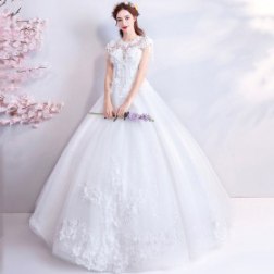 White Sexy Embroidery Lace Bridesmaid Long Evening Dress