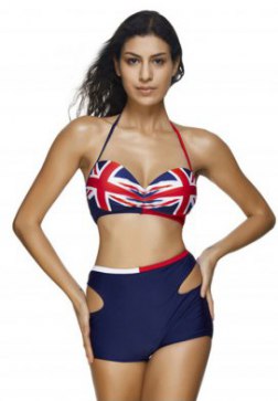 Sexy Halter Neck Printing Swimsuit