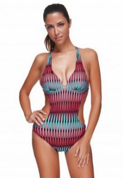 Women's Halter Neck One Piece Slimming Bathing Suit