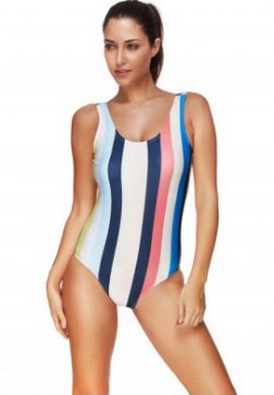 One-piece Sexy Elasticity Stripes Swimsuit