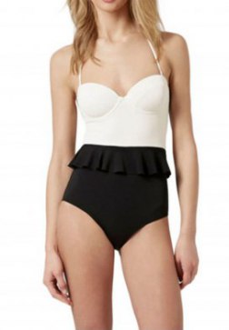 One-piece Sexy Bikini Contrast Color Swimsuit