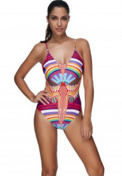 Bohemia Style Printing One Piece Bikini Swimwear